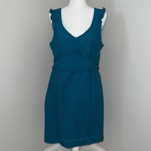 Lilly Pulitzer Kaylee Eyelet Shift Dress Tanzanian Teal 14